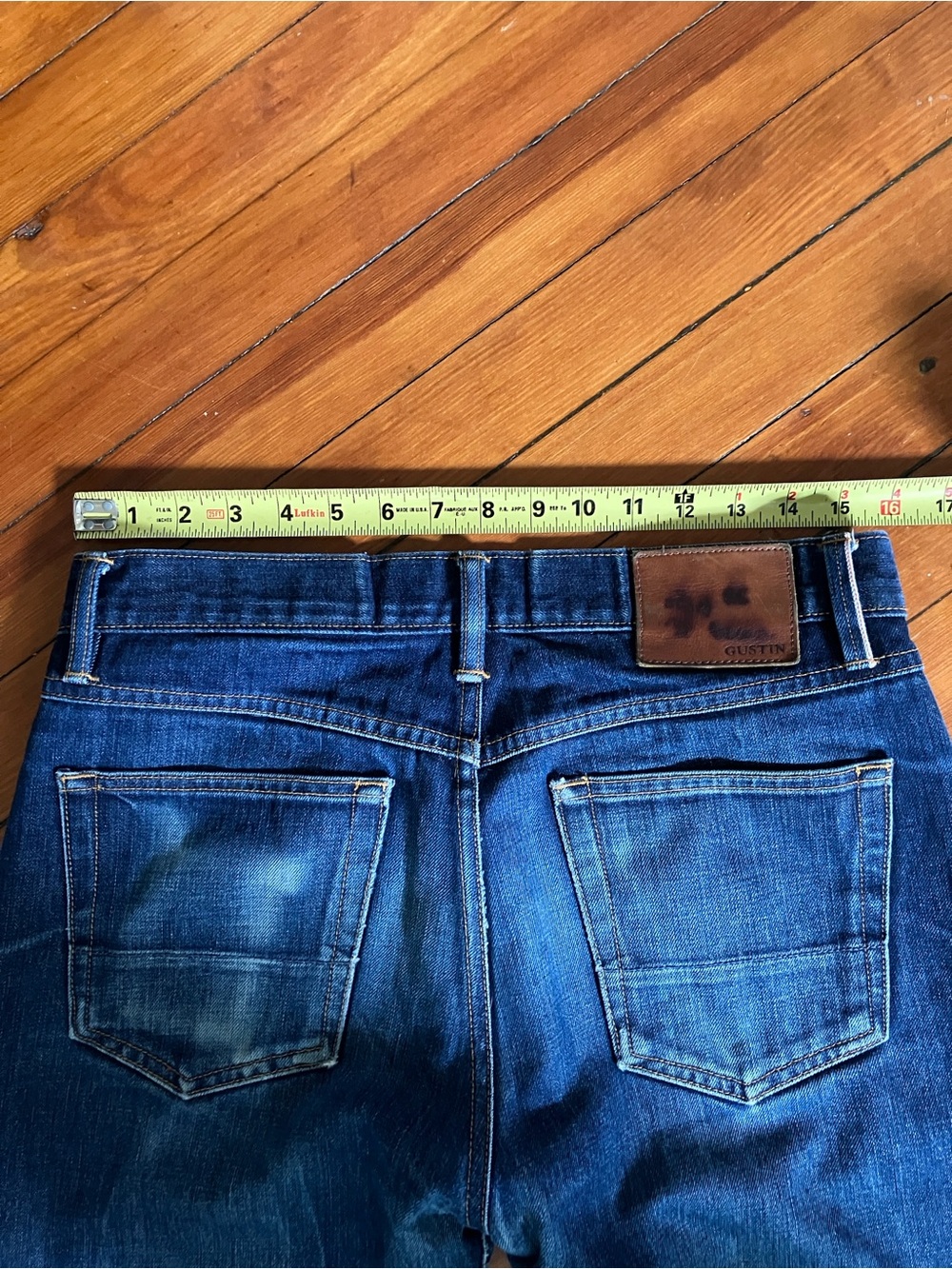 Gustin Men's Raw Denim Selvedge Slim Fit Jeans 32 - Picture 7 of 9